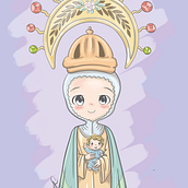 Virgencita de la Consolación de Tariba. Design, Traditional illustration, Character Design, Vector Illustration, and Manga project by Fransis Soto Aponte - 06.02.2024