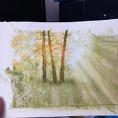 Mon projet du cours : Paysages oniriques à l'aquarelle : capturez la lumière. Painting, and Watercolor Painting project by julien_maillard7 - 06.03.2024