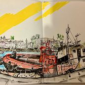 Meu projeto do curso: Urban Sketching: expresse o seu mundo com uma nova perspectiva. Traditional illustration, Sketching, Drawing, Watercolor Painting, Architectural Illustration, and Sketchbook project by Cândida Ribeiro - 06.03.2024