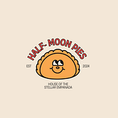 Half-Moon Pies. Un proyecto de Diseño gráfico, Diseño de logotipos, Ilustración vectorial y Diseño de personajes de Angel Olivar - 19.03.2024