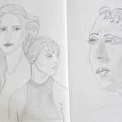 Mi proyecto del curso: Sketchbook de retrato: explora el rostro humano. Drawing, Portrait Drawing, Artistic Drawing, Sketching, and Sketchbook project by Eugenia Rodríguez Moreiras - 06.04.2024