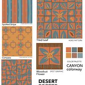 "Desert Breeze" - in 4 colorways. Graphic Design, Product Design, Pattern Design, and Digital Illustration project by Karen Weber - 06.05.2024