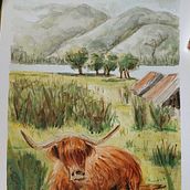 Mon projet du cours : Paysages naturels à l’aquarelle. Fine Arts, Painting, and Watercolor Painting project by Stéphanie Menec - 05.04.2024