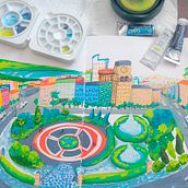 My project for course: Pictorial Sketchbook with Gouache. Traditional illustration, Sketching, Drawing, Architectural Illustration, Sketchbook, and Gouache Painting project by Diana - 06.05.2024