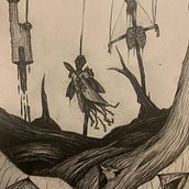 strings in the sky. Traditional illustration project by rhenaybadenhorst - 06.06.2024