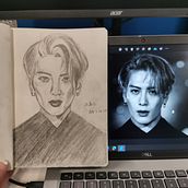 My project for course: Graphite Line Drawing for Portrait Sketchbooking. Een project van  Beeldende kunst,  Schetsen,  Tekening,  Portrettekening, Sketchbook y Traditionele illustratie van checheyeah - 07.06.2024