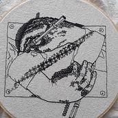 Mi proyecto del curso: Introducción al bordado en blackwork. Projekt z dziedziny  Haft, Wzornictwo tekst i liów użytkownika Catalina Moreno - 07.06.2024
