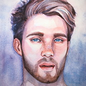 MALE PORTRAITS: Mi proyecto del curso: Retrato artístico en acuarela. Fine Arts, Painting, Watercolor Painting, and Portrait Drawing project by Alejandro Vigo - 06.07.2024