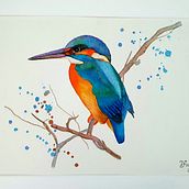 Sarah Stokes inspired bird painting. Watercolor Painting project by Diyana - 06.08.2024