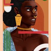 Meu projeto do curso: Retrato digital no Procreate com elementos gráficos. Digital Illustration, Portrait Drawing, and Figure Drawing project by Célio Campos - 06.05.2024
