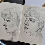 My project for course: Portrait Sketchbooking: Explore the Human Face. Sketching, Drawing, Portrait Drawing, Artistic Drawing, and Sketchbook project by KAL - 06.09.2024