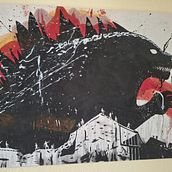 Godzilla para navidad. Un progetto di Pittura ad olio di Paola Cruz - 25.12.2020