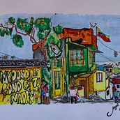 Mi proyecto del curso: Dibujo arquitectónico expresivo con marcadores de colores Ein Projekt aus dem Bereich Skizzenentwurf, Zeichnung, Architektonische Illustration, Sketchbook und Illustration mit Tinte von Argenis Gil - 10.06.2024