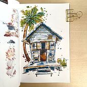 My project for course: Expressive Architectural Sketching with Colored Markers. Projekt z dziedziny Sketching,  R, sunek,  R, sunek architektoniczn, Sketchbook,  R i sunek atramentem użytkownika nadyne - 09.06.2024