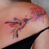Mi proyecto del curso: Técnicas de tatuaje estilo acuarela: arte sobre piel. Traditional illustration, Painting, Watercolor Painting, and Tattoo Design project by Jorge Giovanni Boniche Boniche - 01.01.2024