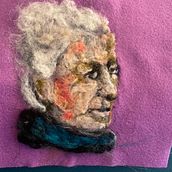 My project for course: Needle Felting: Paint Portraits with Wool. Un proyecto de Artesanía, Tejido, Ilustración naturalista				, Needle felting y Diseño textil de samanthajtodd - 13.06.2024