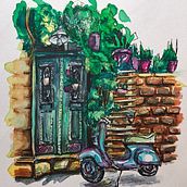 My project for course: Watercolor Urban Illustration: Portray your City. Pintura, Desenho, Pintura em aquarela e Ilustração arquitetônica projeto de kazolgatim - 12.06.2024