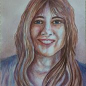 Mon projet du cours : Portrait artistique à l’aquarelle. Un proyecto de Bellas Artes, Pintura, Pintura a la acuarela y Dibujo de Retrato de Michelle Guay - 14.06.2024