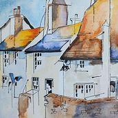 Domky (Houses/Дома) . Lukisan Cat Air, Menggambar Artistik, Dan Gambar Pensil Berwarna proyek oleh Milada Šejnohová - 06.15.2024