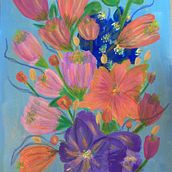 Mi proyecto del curso: Pintura floral expresiva con acrílicos. Un proyecto de Bellas Artes, Pintura, Pintura acrílica e Ilustración botánica de Paulina Esperanza Guerrero Rojas - 15.06.2024