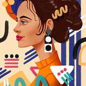 My project for course: Digital Portraits in Procreate with Graphical Elements. Un projet de Illustration numérique, Dessin de portrait , et Dessin anatomique de Melon Saunders - 14.06.2024
