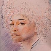 Meu projeto do curso: Desenho de retratos vibrantes com lápis de cor. Drawing, Portrait Drawing, Sketchbook, and Colored Pencil Drawing project by cassiomoisee - 06.16.2024