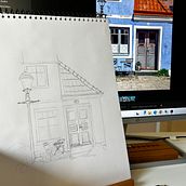 Mi proyecto del curso: Dibujo arquitectónico expresivo con marcadores de colores. Un proyecto de Bocetado, Dibujo, Ilustración arquitectónica, Sketchbook e Ilustración con tinta de Gabriela Morano Rico - 17.06.2024