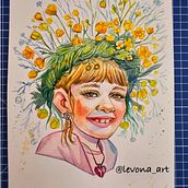 My project for course: Watercolour Texture Masterclass. It's my daughter)). Fine Arts, Painting, and Watercolor Painting project by Nadiia Levoshchenko - 06.12.2024