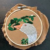 Mon projet du cours :  Peinture à l'aiguille : brodez des portraits d'animaux. Embroider project by decouvertecrypto - 06.17.2024