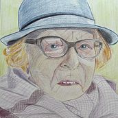 Mon projet du cours : Dessin de portraits expressifs aux crayons de couleur . Desenho, Desenho de retrato, Sketchbook, e Desenho com lápis de cor projeto de Dominique Rombaut - 17.06.2024
