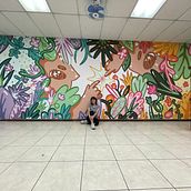 Connection: Mural for my University. Een project van  Art direction, Stor, telling, Digitale illustratie,  Tekening, Schilderij e Interactief ontwerp van Daymi Ochoa - 17.06.2024