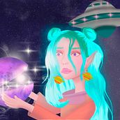 My project for course: Digital Fantasy Portraits with Photoshop. Projekt z dziedziny Trad, c, jna ilustracja,  R, sunek, Ilustracja c, frowa, Portret, R, sunek c, frow, Malarstwo c i frowe użytkownika Diana Catalina Lozano - 09.03.2022