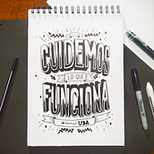 Lettering manual: UBA, Cuidemos lo que Funciona . T, pograph, Calligraph, Lettering, T, pograph, Design, H, and Lettering project by Guillermo Matsumoto - 06.22.2024