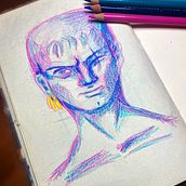 Meu projeto do curso: Desenho de retratos vibrantes com lápis de cor. Een project van  Tekening,  Portrettekening, Sketchbook y Tekenen met kleurpotloden van Paola Felintro da Silva - 22.06.2024
