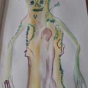 Mon projet du cours : Dessins fantastiques au graphite et à l'aquarelle : guide pratique. Character Design, Painting, Pencil Drawing, Drawing, and Watercolor Painting project by Cindy Grumiau - 06.22.2024