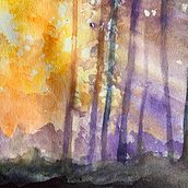 Purple Sunset. Un projet de Peinture , et Aquarelle de Anita Chuck - 22.06.2024