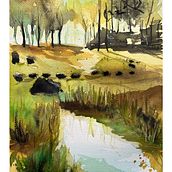 Mein Abschlussprojekt für den Kurs: Natürliche Aquarelllandschaften. Fine Arts, Painting, and Watercolor Painting project by katja.f.emmrich - 06.24.2024