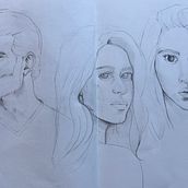 Mon projet du cours : Carnet de portraits : explorez le visage humain. Sketching, Drawing, Portrait Drawing, Artistic Drawing, and Sketchbook project by Claire R - 06.25.2024