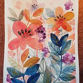 My project for course: Artistic Floral Watercolor: Connect with Nature . Ilustrație tradițională, Pictura, Pictură în acuarelă & Ilustrație botanică de Emelie - 06.28.2024