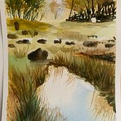 My project for course: Natural Landscapes in Watercolor. Fine Arts, Painting, and Watercolor Painting project by olena_kummer - 06.28.2024