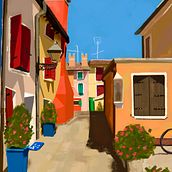 Caorle - Venezia . Traditional illustration, Fine Arts, L, scape Architecture, Painting, Creativit, Drawing, Artistic Drawing, Architectural Illustration, and Decorative Painting project by Marvin M - 06.28.2024