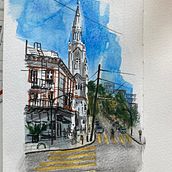 My project for course: Urban Sketching: Create Expressive Cityscapes. Sketching, Sketchbook, Painting, Drawing, Watercolor Painting & Ink Illustration project by sis - 06.28.2024