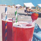 Mon projet du cours : cocktail fraise. Fine Arts, Painting, Color Theor, and Gouache Painting project by seed honey - 06.15.2024