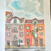 Mi proyecto del curso: Ilustración urbana en acuarela: retrata tu ciudad. Painting, Drawing, Watercolor Painting, and Architectural Illustration project by Daniela Martínez Turmero - 06.29.2024
