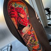 Spiderman . Tattoo Design project by Andrea Brusadin - 06.30.2024