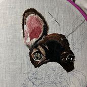 Mi proyecto del curso: Retratos bordados de mascotas: pinta con hilo. Embroider, Naturalistic Illustration, and Textile Design project by VALVANUZ GROSSO VENERO - 07.01.2024