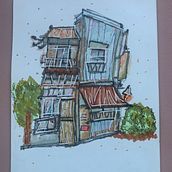Mi proyecto del curso: Dibujo arquitectónico expresivo con marcadores de colores. Mi 1er dibujo . Un progetto di Bozzetti, Disegno, Illustrazione architettonica, Sketchbook e Illustrazione con inchiostro di virginiagdv - 01.07.2024