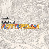 Isometric Illustration of Rotterdam. Digital Illustration project by Paroczai Laszlo - 07.02.2024