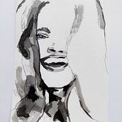 My project for course: Mindful Painting with India Ink. Ilustração tradicional, Artes plásticas, Pintura, Desenho a lápis, Desenho de retrato, Desenho artístico e Ilustração com tinta projeto de k_siemiacka - 01.07.2024