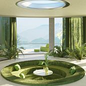 My Interior ArchViz: Nature-infused Surreal Interior 3D Design. Architecture, Interior Architecture, Digital Architecture, and ArchVIZ project by Ari Lee - 06.28.2024